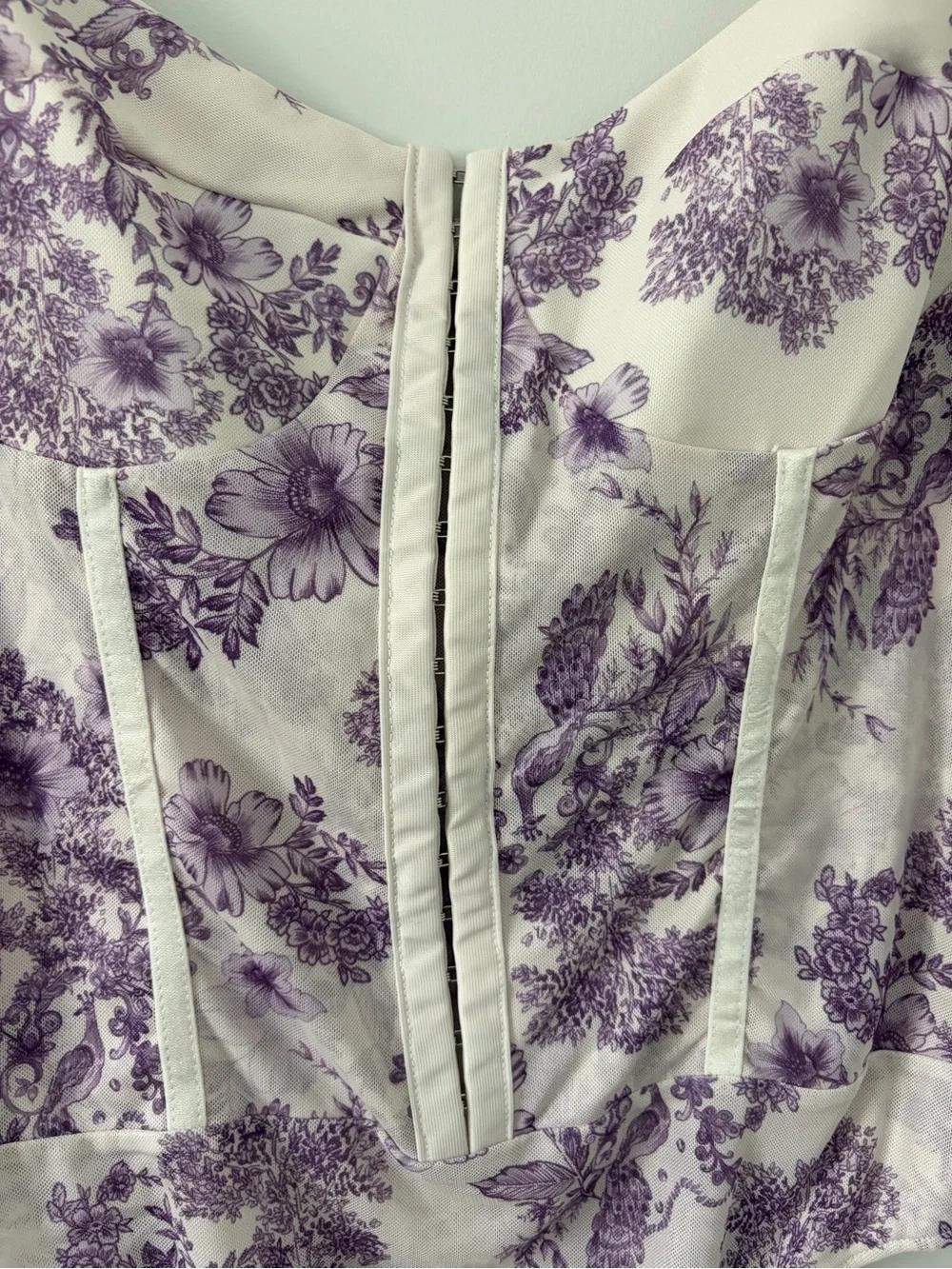 Free People Intimately Night Rhythm Sleeveless Corset Bodysuit Purple Ivory XL
